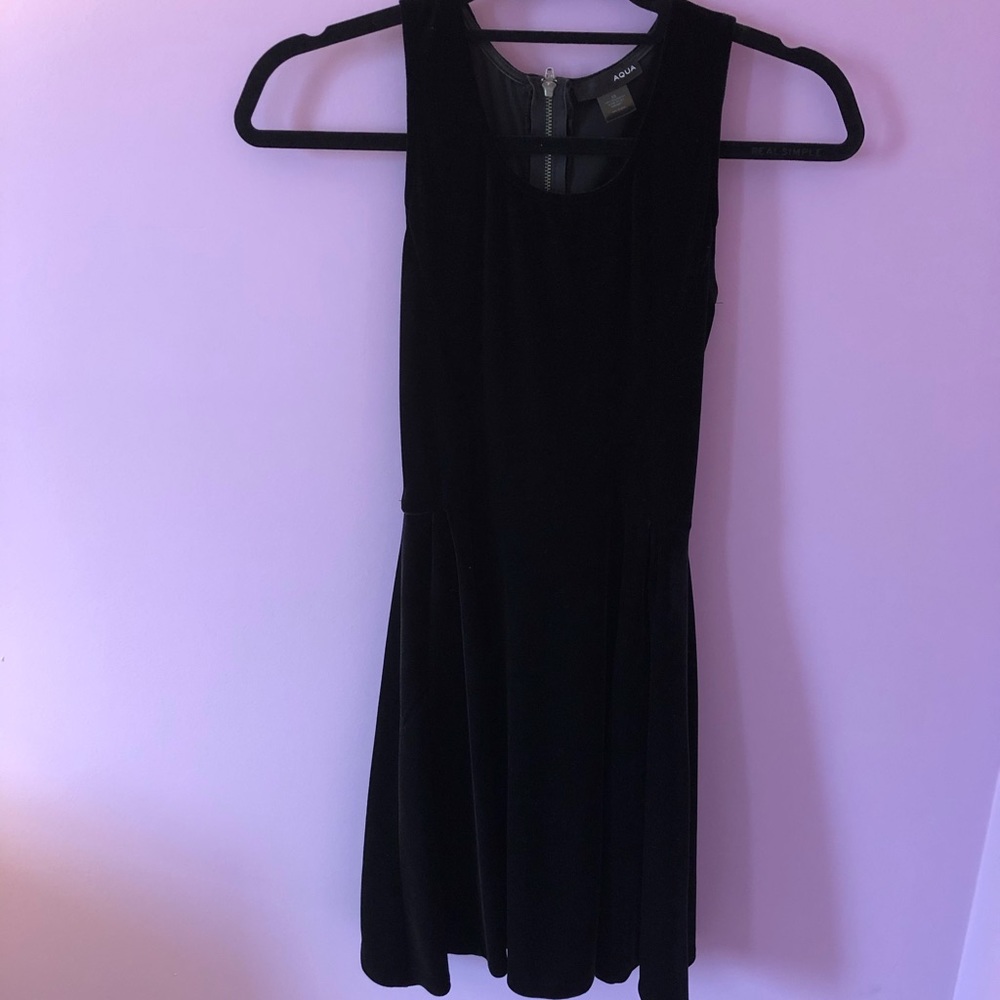 Aqua black velour dress